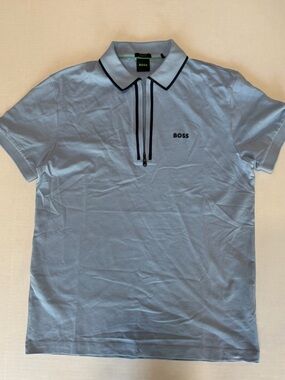 Hugo Boss Light Blue Polo with Black Trim